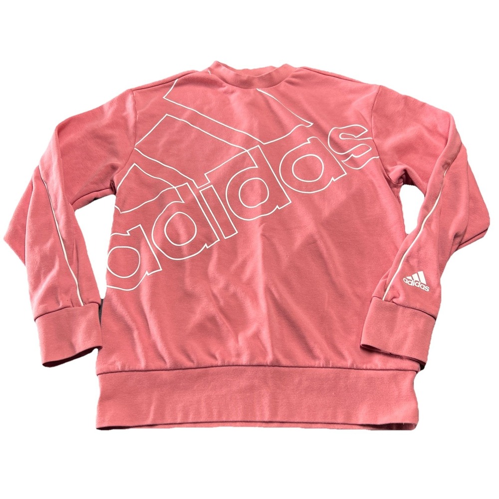 Adidas Women's Pink Crewneck Sweatshirt Logo Pullover Size S Athleisure